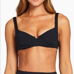 Vitamin A Demi underwire bathing suit top in black ecorib NWOT